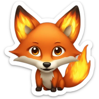 Fox made of fire sticker