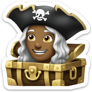 Pirate treasure with diamonds sticker