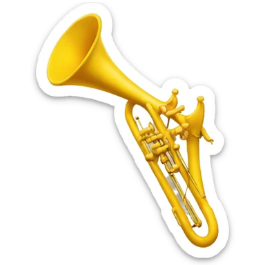yellow emoji playing trombone  sticker