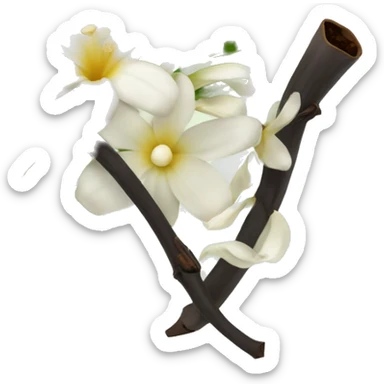  vanilla beans with flower sticker