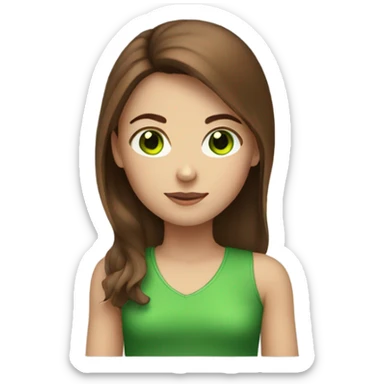 girl with green eyes and brown hair sticker