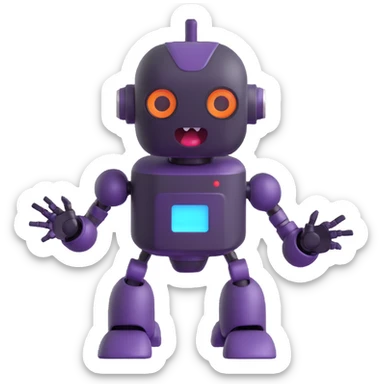 Robot talking with open mouth, speaking robot sticker