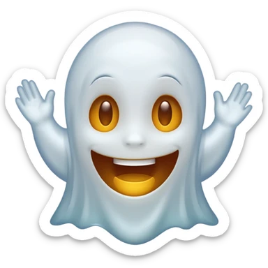 Emojis qui rigole fusionné avec l’emojis fantôme 👻 sticker