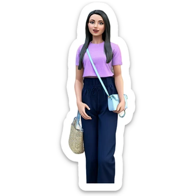 girl with fruit outdoors sticker