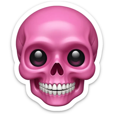 Pink skull emoji sticker