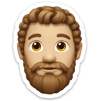 dwarf with brown hair and light highlights sticker