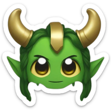 Un smiley qui sourit avec les cornes de loki sticker
