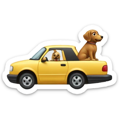 A car that rides a dog sticker