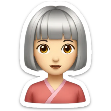 japanese girl with bob and bangs sticker