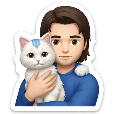 Bucky Barnes and alpine the cat sticker