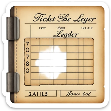 ticket ledger sticker