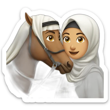 Hijabi women and saudi men on horses sticker