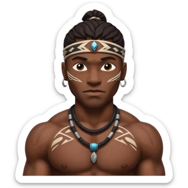 tribal black man sticker