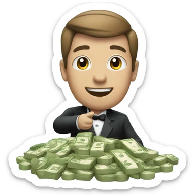 casino dealer counting money sticker