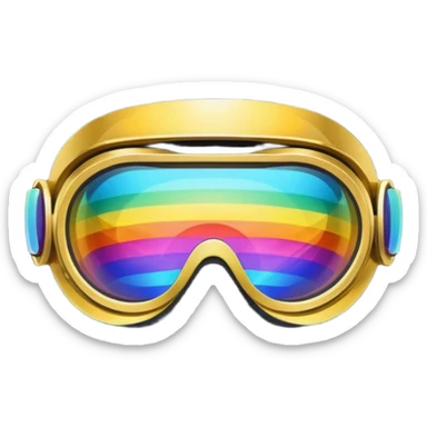 gold simulation rainbow visor goggles sticker