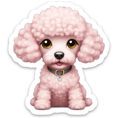 Tiny light pink poodle sticker
