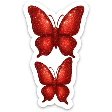 Glitter butterfly red sticker