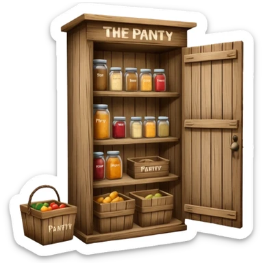 A food pantry with the words The Pantry written on it sticker