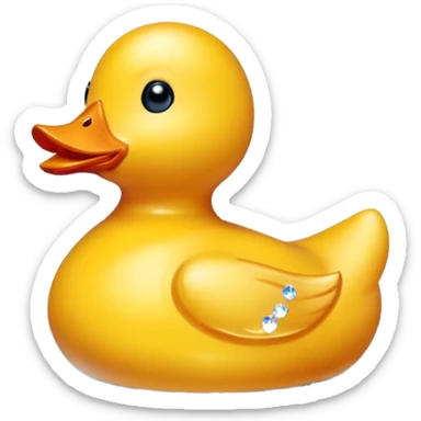 Rubber duck Swarovski Crystal topaz sticker