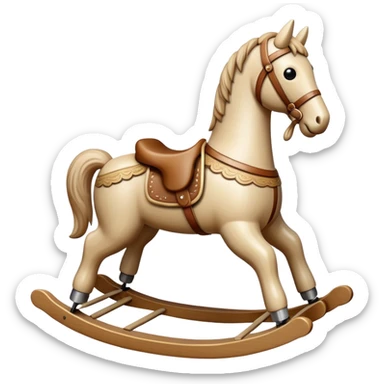 Beige rocking horse toy sticker