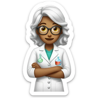 Woman chemist in lab  sticker