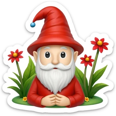 crea un emoji de un jardín de gnomos sticker
