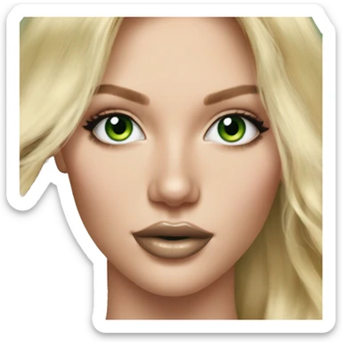 Realistic victoria secret model blonde green eyes  sticker