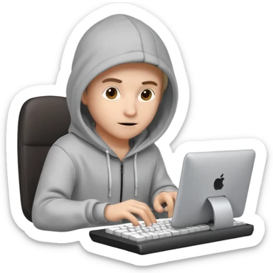 a 3d hacker with computer sticker