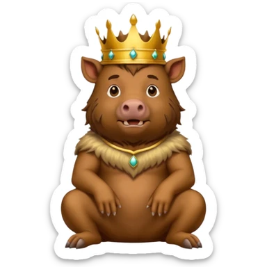 boar King, sitting sticker