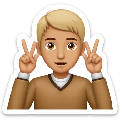 two fingers going into ears sticker