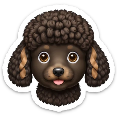 black poodle with brown fur around the mouth sticker