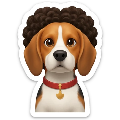 course femme metisse avec un beagles sticker