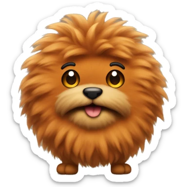 fluffy browny orange caboodle with brown eyes and a happy smile  sticker