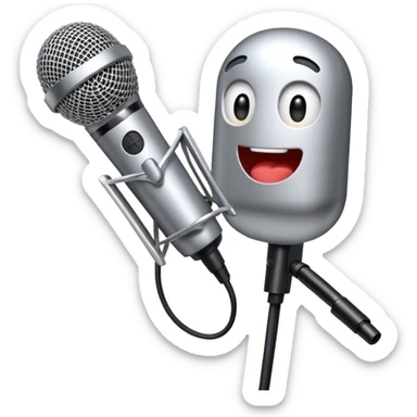 Microphone singing with microphone sticker