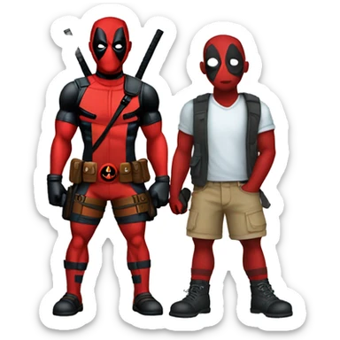Deadpool with shorts sticker