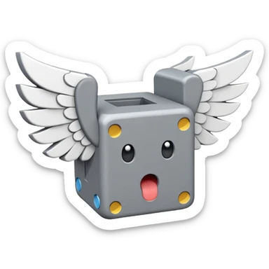 Gray and white, the gray being the block itself while the white parts are the question marks, corners, and mouth. It has 2 white wings on each side like the other lucky blocks. sticker