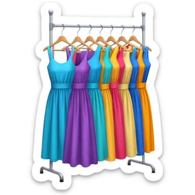 clothing rack with dresses sticker