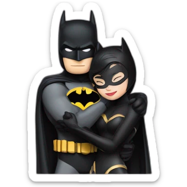 batman and catwoman hugging sticker