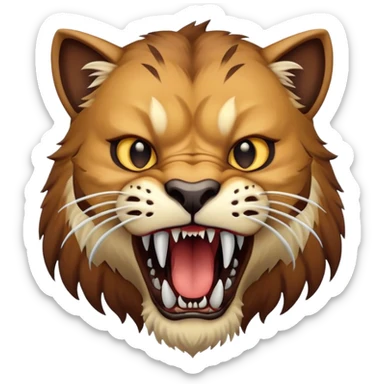 saber-toothed cat with large fangs, prehistoric feline sticker