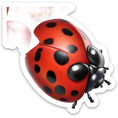 ladybug eating apple sticker
