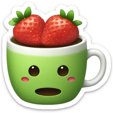 Cup of matcha strwberry sticker