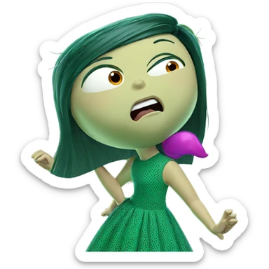 girl in green dress sticker