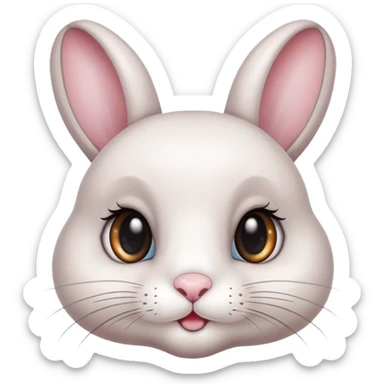 Cute bunny long eye lashes sticker