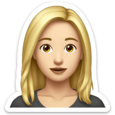 Une fille brune mèche blonde cheveux mi long italienne  sticker