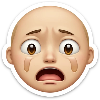 make a super sad face that its crying so hard that his mouth is super wide a normal emoji sticker