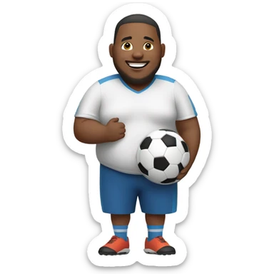 really fat guy juggling a soccer ball sticker