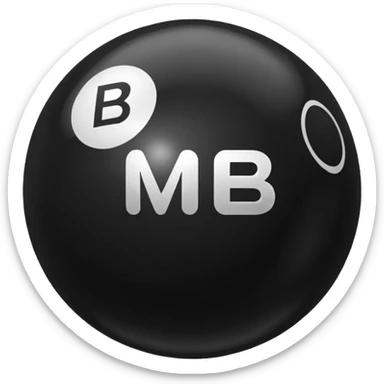 Black pull Ball with MB written on it. Nothing else no holes or anything. sticker