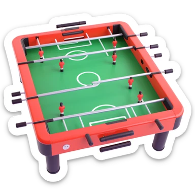 table football, 3D emoji style, playful, shiny, rounded edges sticker
