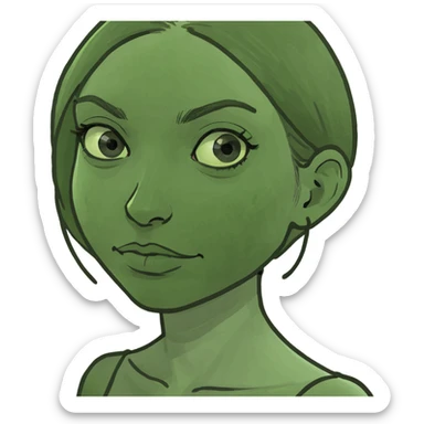 A girl holding a brush sticker