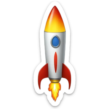 rocket with flame shaped as Ukrainian trident sticker